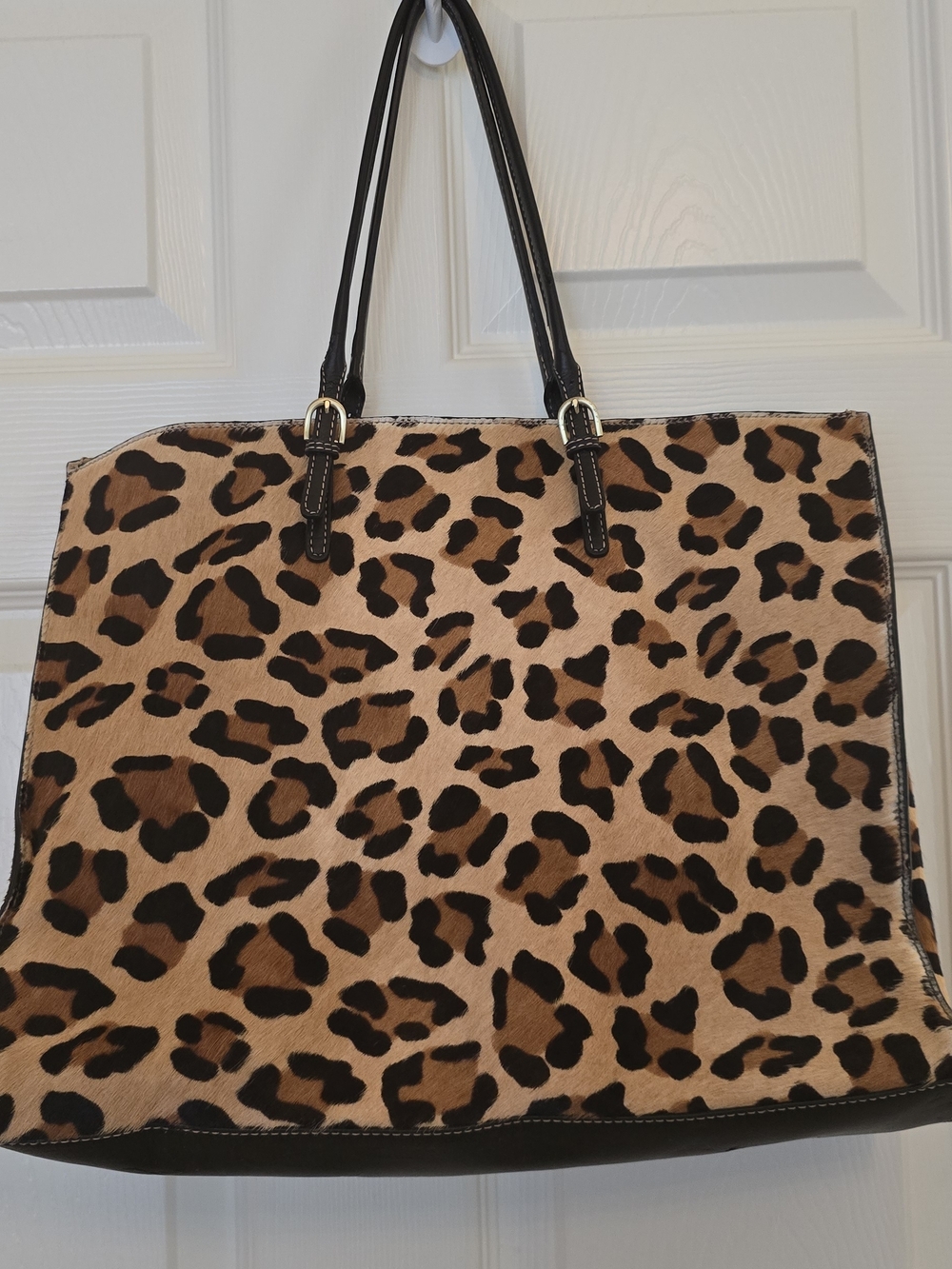 Talbots Leopard Print Faux Fur tote Bag never used